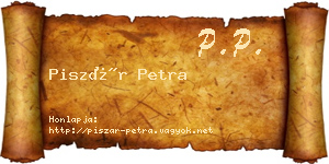 Piszár Petra névjegykártya